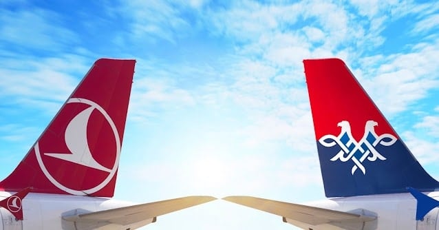 Ko Turkish Airlines me Air Serbia te whakaputa i te kirimana tiritiri waehere hou