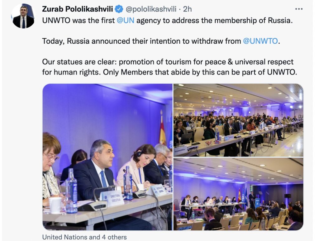 , WTN members scream &#8220;Do Svidaniya&#8221; to  Russia leaving UNWTO, eTurboNews | eTN