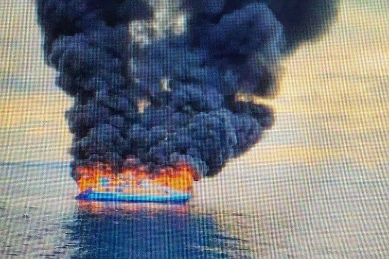 Ship on fire