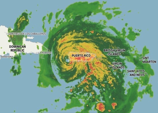Καταστροφική ζημιά: Το κακοποιημένο και πλημμυρισμένο Πουέρτο Ρίκο σκοτεινιάζει