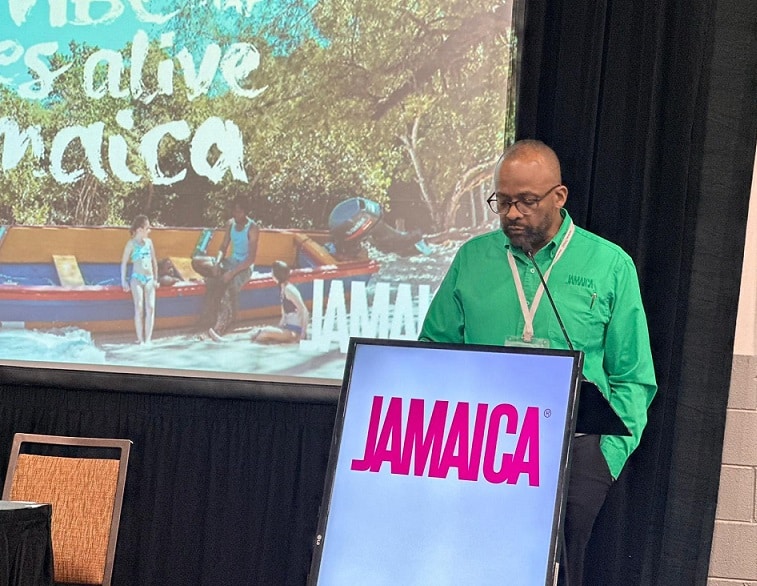 Jamaicas turistdirektør Donovan White Talking Points på IMEX Destination Briefing