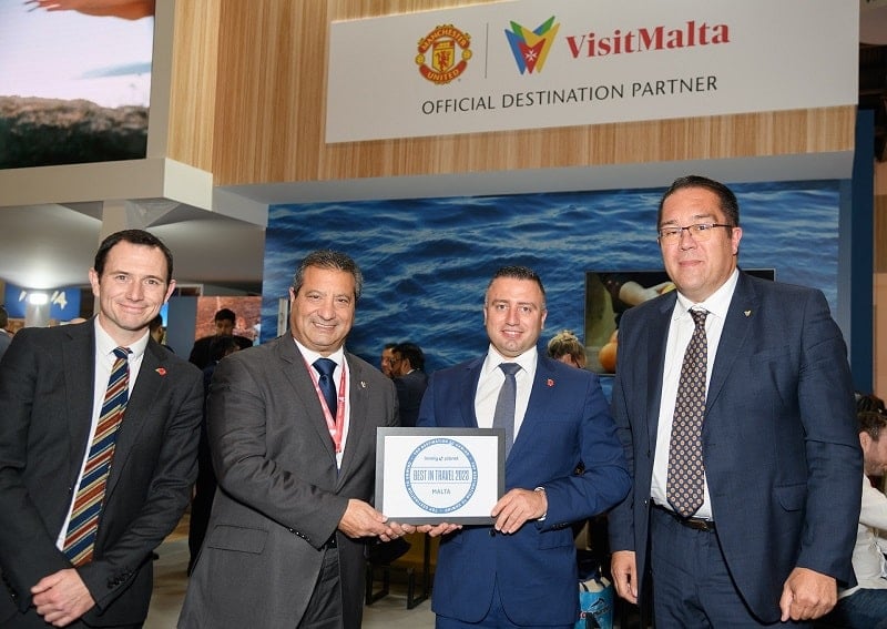 Von links nach rechts Tom Hall Lonely Planet Gavin Guila MTA-Vorsitzender Clayton Bartolo Maltas Tourismusminister Carlo Micallef MTA-CEO | eTurboNews | eTN