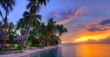 GLODOW 1 Sunset nan Jean Michel Cousteau Resort Fiji sou zile Vanua Levu imaj koutwazi Jean Michel Cousteau Resort Fiji | eTurboNews | eTN