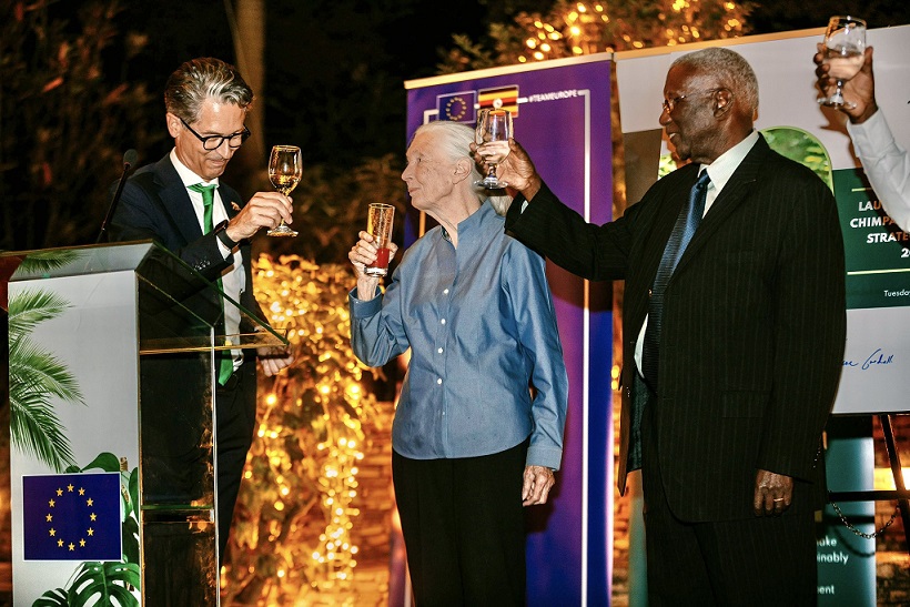 Cheers to Dr. Jane Goodall at the EU Ambassador residence