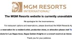 Site Web du MGM Resort en panne