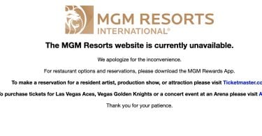 MGM রিসোর্ট ওয়েবসাইট ডাউন