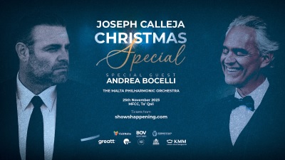 Džozefa Kalleja Ziemassvētku īpašais pasākums ar Andrea Bočelli — 2023. gada attēls, ar Maltas tūrisma dienesta atbalstu