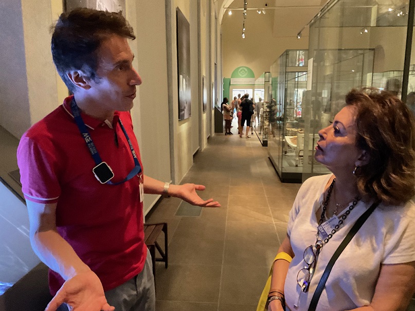 Director Christian Greco Museo Egizio in talks with Huda Al Saie, Kingdom of Bahrain - image copyright Elisabeth Lang