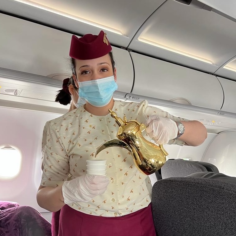 Qatar Airways flight attendant