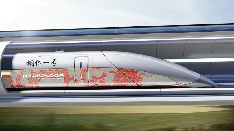 中国超级高铁列车 [照片：Hyperloop Transportation Technologies]