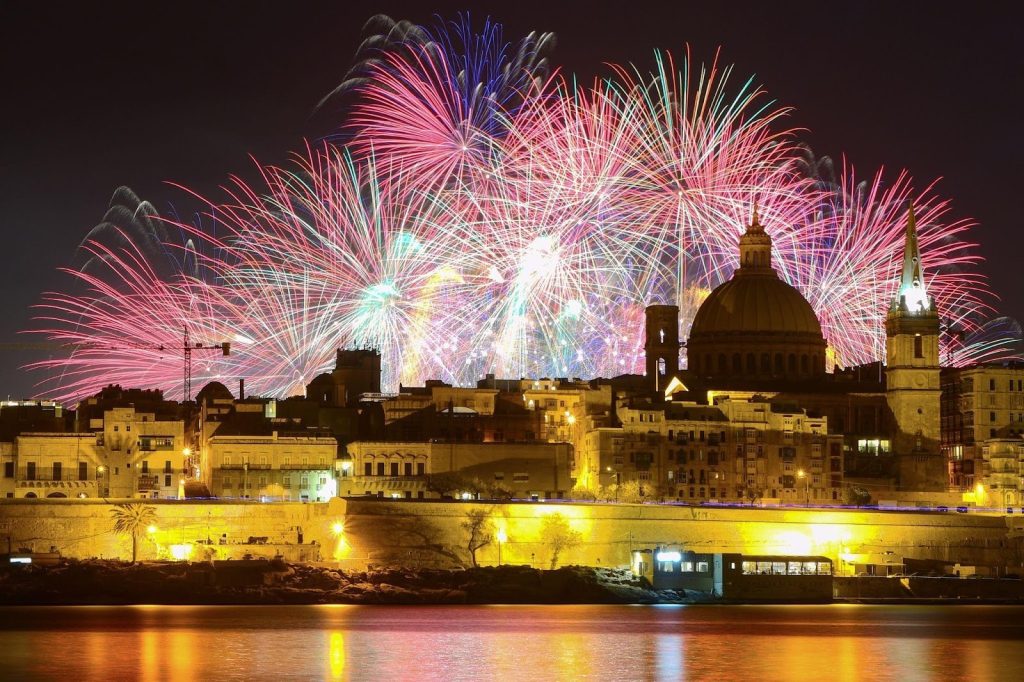 Maltese Fireworks over Valletta