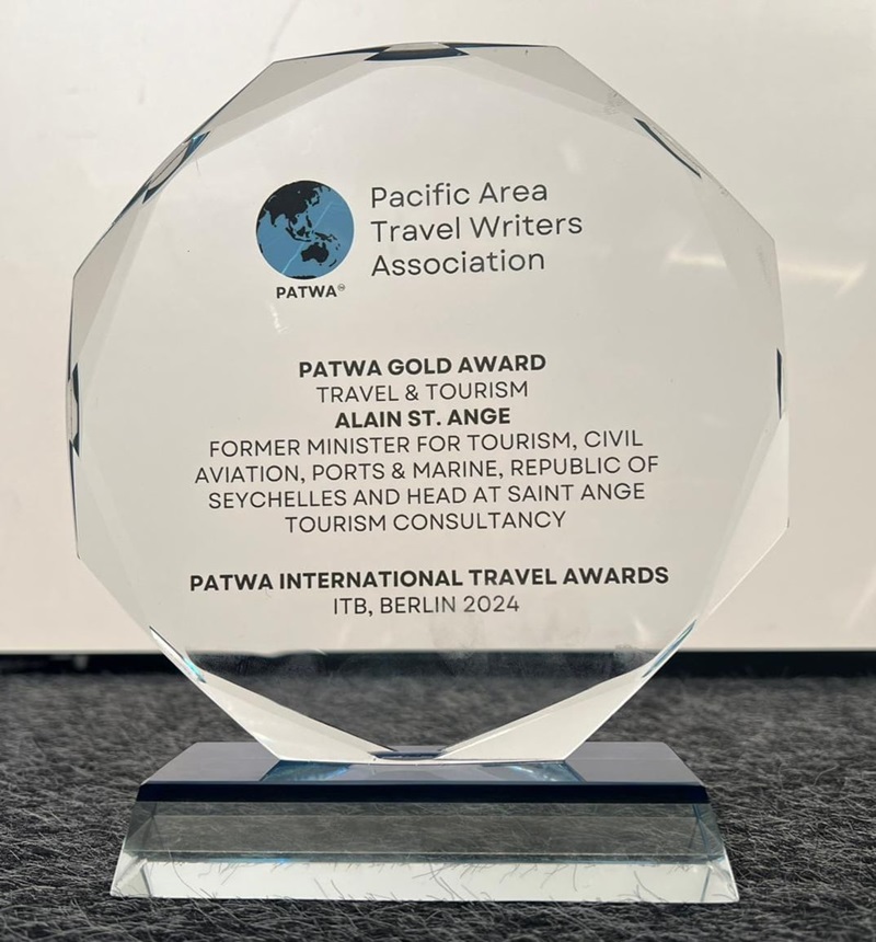 ภาพรางวัล PATWA Award เอื้อเฟื้อโดยการท่องเที่ยวเซเชลส์ | eTurboNews | ETN