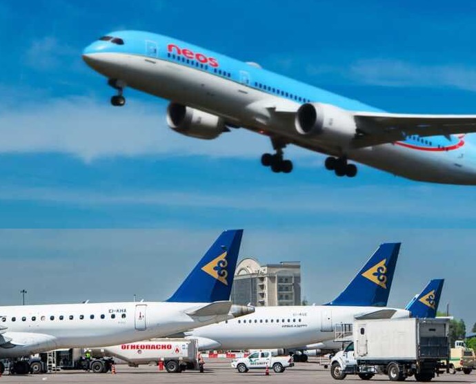 La Air Astana del Kazakistan collabora con l'italiana Neos SpA