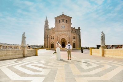 Malta Igbeyawo ni Ta Pinu Basilica, Gozo - aworan iteriba ti Malta Tourism Authority