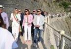 Minister Santanche (center), Pecunia Mayor of Riomaggiore, and Mr. A. Piana, Interim President of Liguria region at the opening ceremony of Via dell'Amore - image courtesy of M.Mascuillo