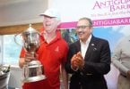 L-R - John Pearson, Winner of Antigua and Barbuda Hamptons Challenge Regatta with Tourism Minister Hon. H. Charles Max Fernandez - image courtesy of Antigua and Barbuda Tourism Authority