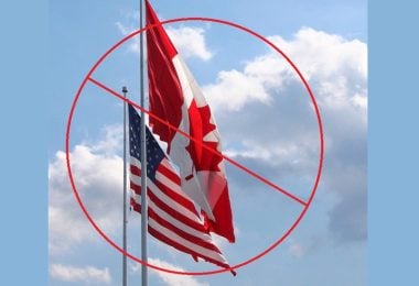 Drapeaux des États-Unis et du Canada - image reproduite avec l'aimable autorisation de Kosta de Pixabay