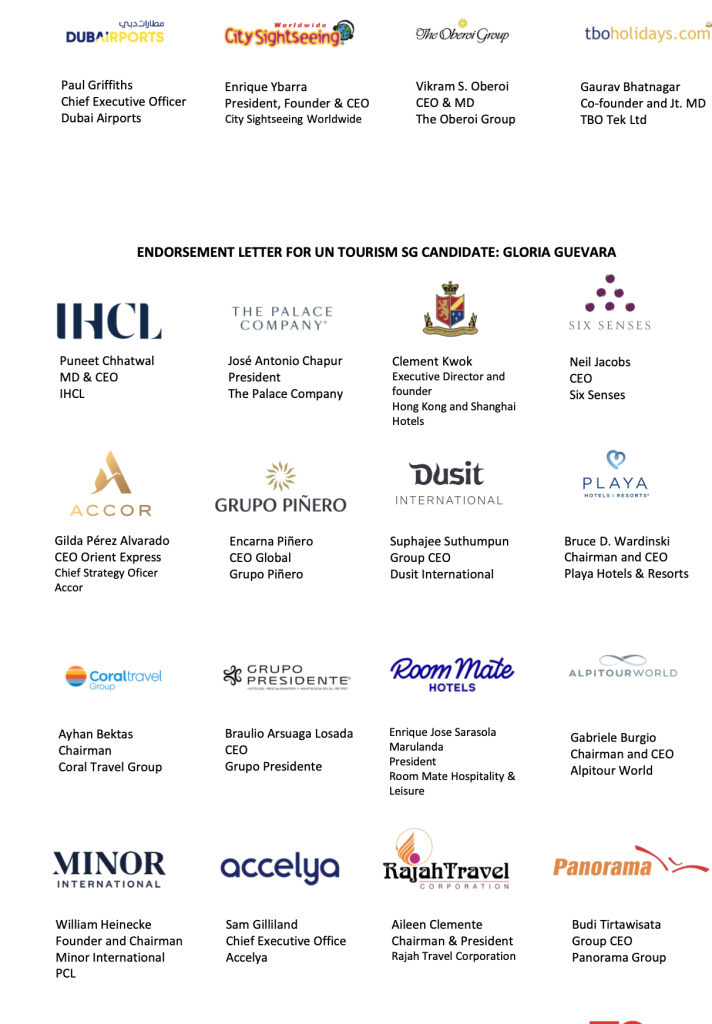 Gloria Guevara is in Good Trouble Over Endorsements for UN-Tourism Secretary General 7 Travel, Tourism & Lifestyle Trends image 19 | eTurboNews | eTN